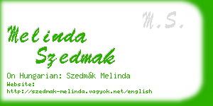 melinda szedmak business card